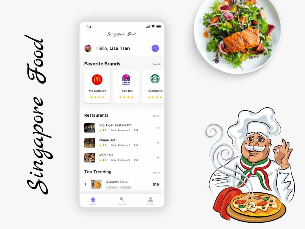 sample UI for food delivery app